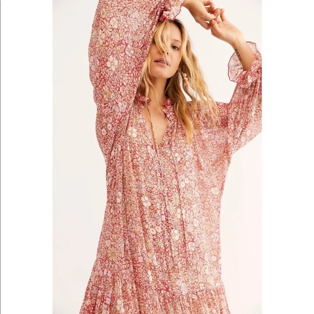 NWT Free People Feeling Groovy Maxi Red combo Size Small or Medium